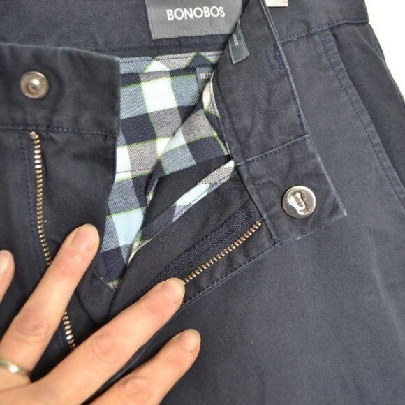 Bonobos Men's 33x32 Dark Navy Blue Chino Pants - Picture 7 of 12